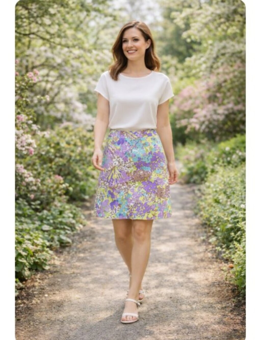 Talbots Pastel Watercolor Spring Floral Skirt
